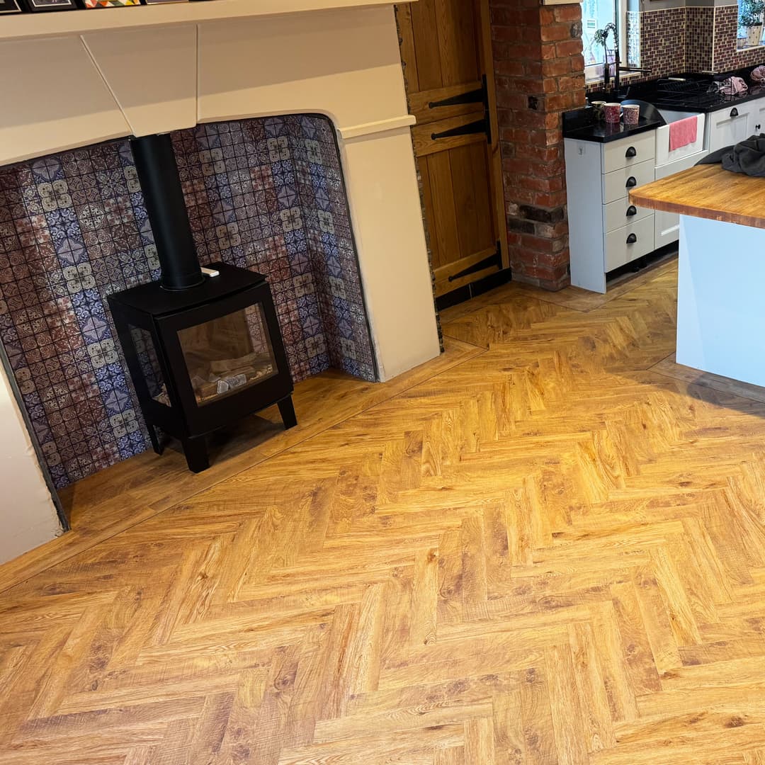 Herringbone floor detail